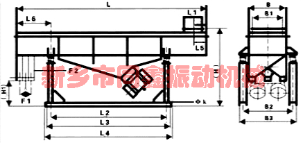 DZSF系列直線振動(dòng)篩(直線篩)外形尺寸圖-同鑫振動(dòng)